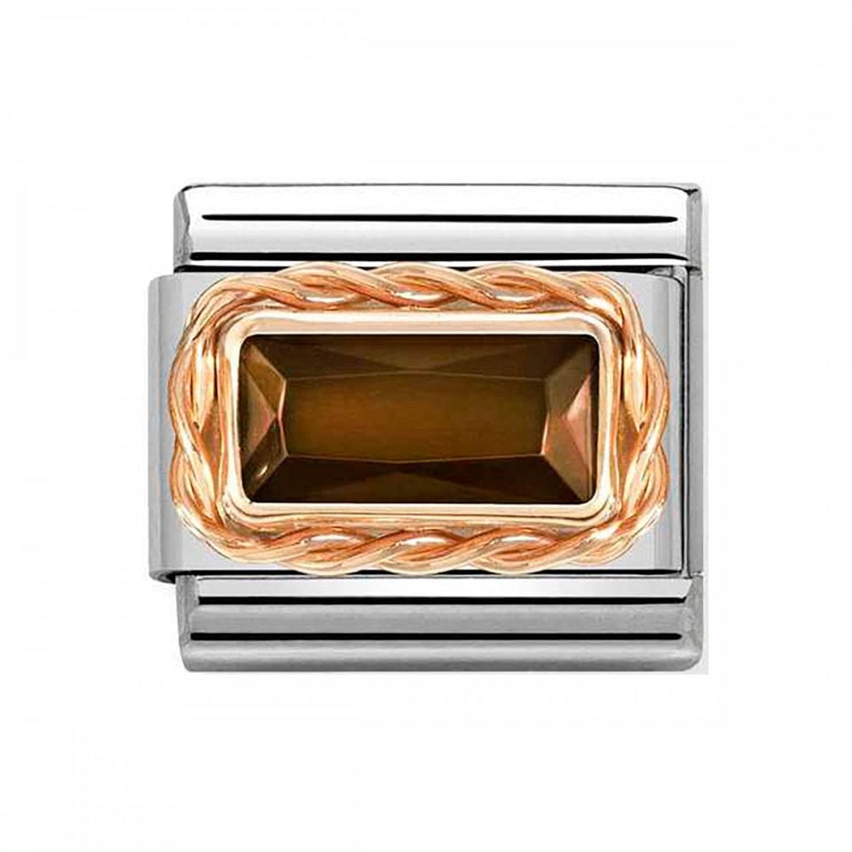 Nomination CLASSIC Rose Faceted Smokey Baguette Charm