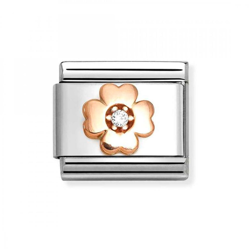 Nomination CLASSIC Rose Gold Stone Clover Charm