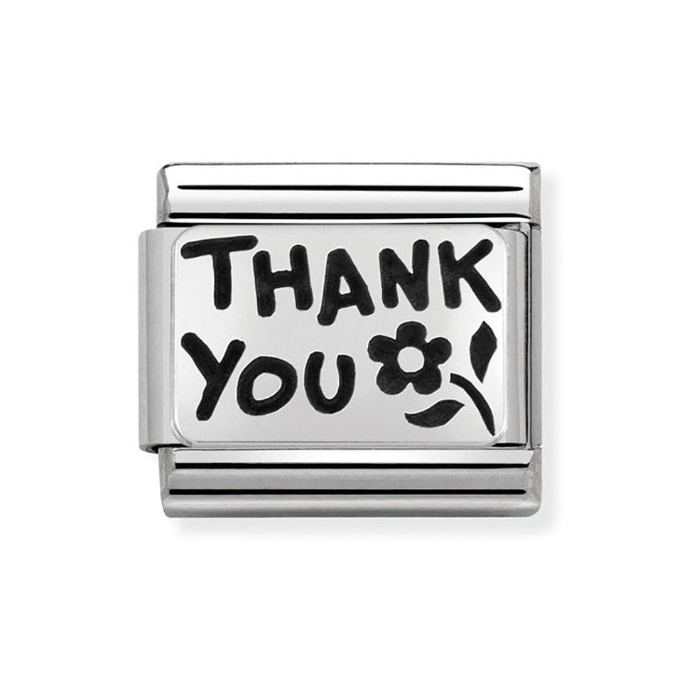 Nomination OUTLET CLASSIC Silvershine 'THANK YOU' Charm