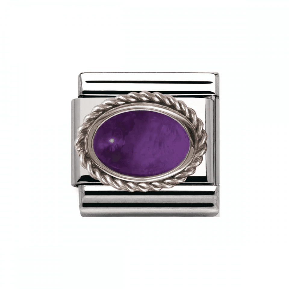 Nomination OUTLET CLASSIC Silvershine Violet Ornate Oval Charm