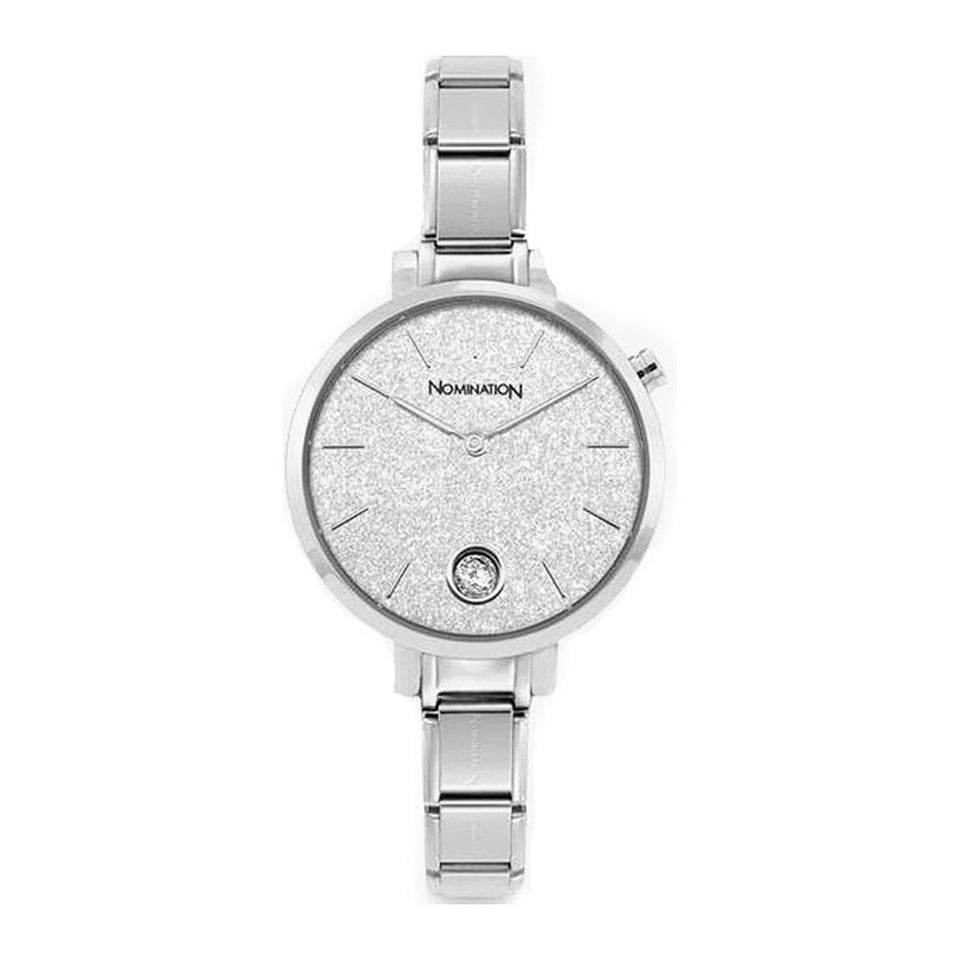 Nomination PARIS Classic Round Silver Glitter Dial Watch