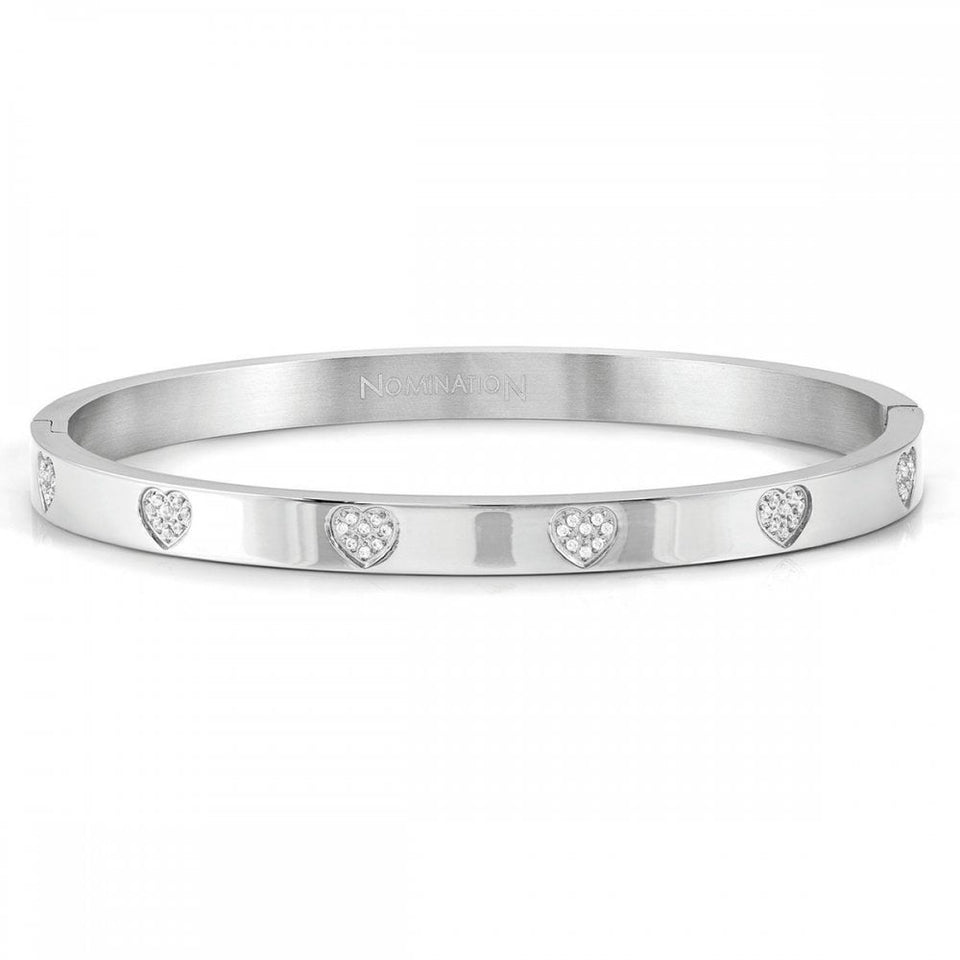 Nomination PRETTY Rigid Steel Bangle with Hearts