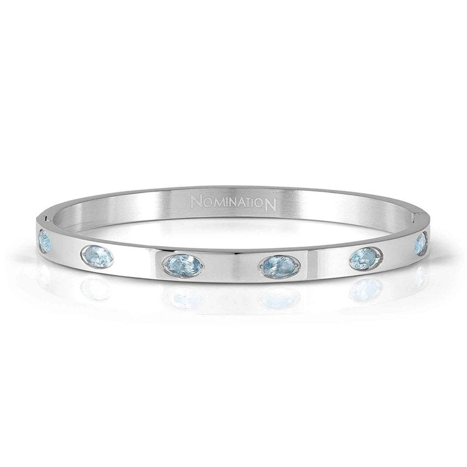 Nomination PRETTY Steel Blue Oval Stone Set Bangle