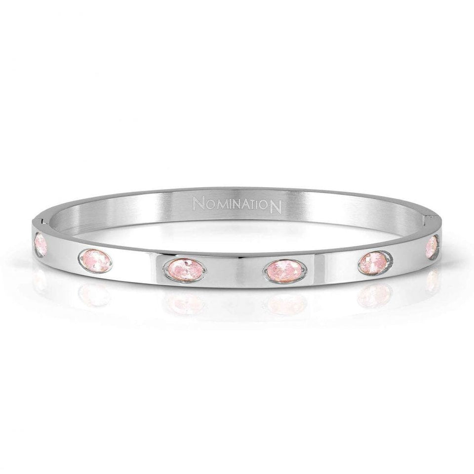 Nomination PRETTY Steel Pink Oval Stone Set Bangle