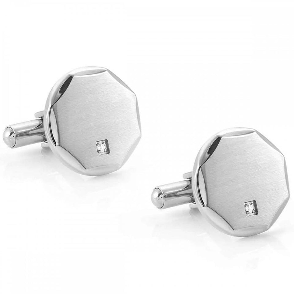 Nomination STRONG Gent's Single Diamond Steel Cufflinks