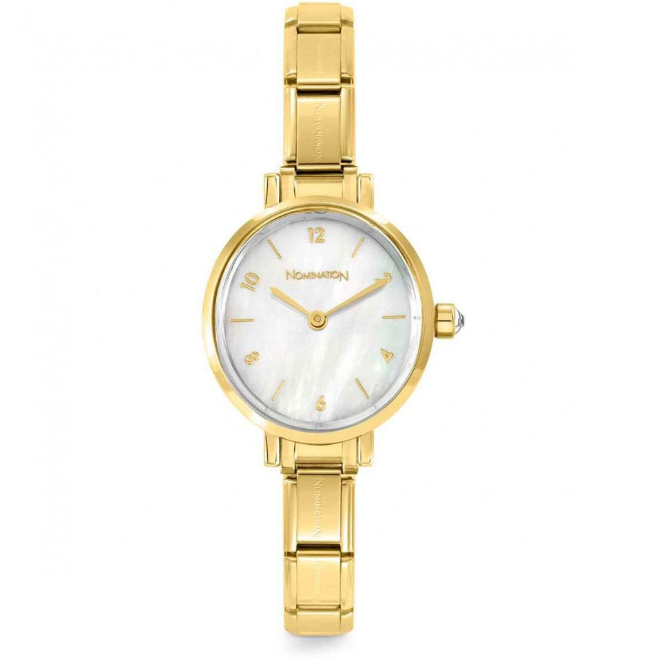 Nomination TIME OVAL Yellow PVD Mother of Pearl Dial Watch