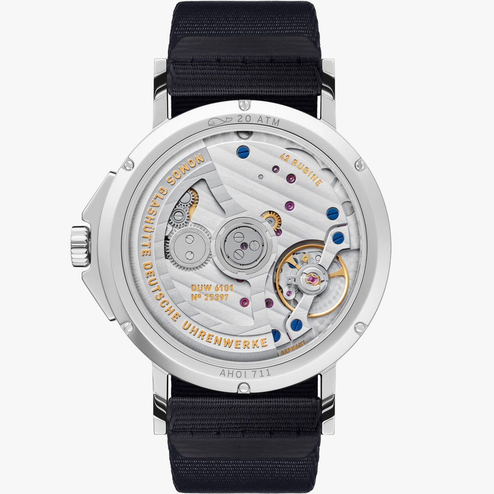 NOMOS Glashütte Ahoi Neomatik 38 Atlantic Automatic Watch | Exhibition Caseback