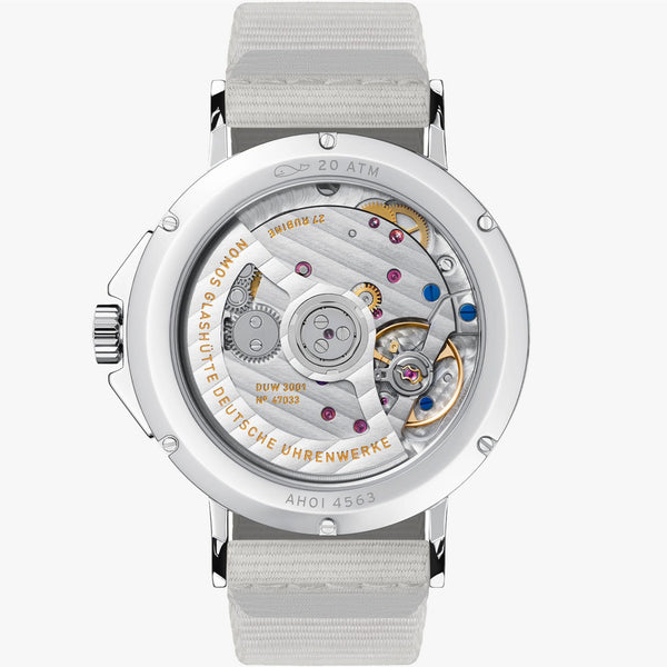 NOMOS Glashütte Ahoi Neomatik White Dial 36mm Automatic Watch | Exhibition Caseback