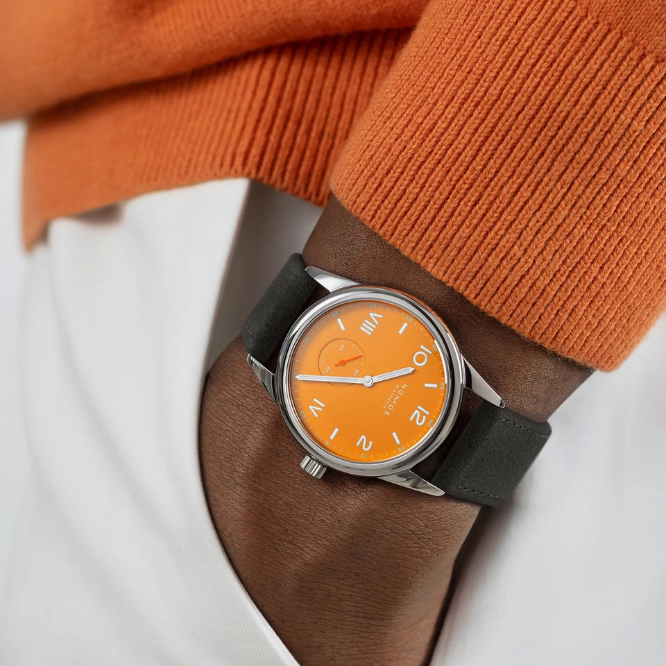 NOMOS Glashütte Club Campus 38 Future Orange Hand Wound Watch