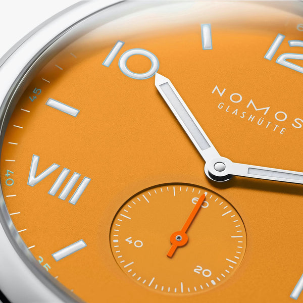 NOMOS Glashütte Club Campus 38 Future Orange Hand Wound Watch