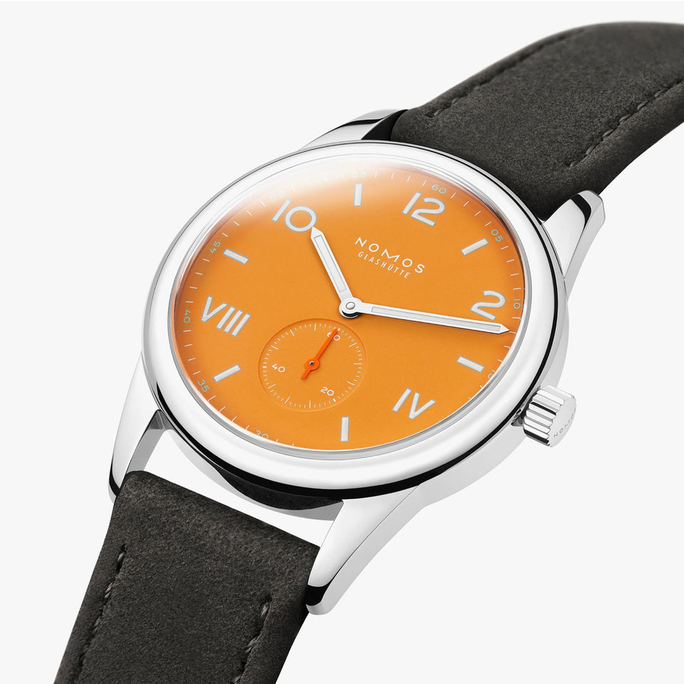 NOMOS Glashütte Club Campus 38 Future Orange Hand Wound Watch