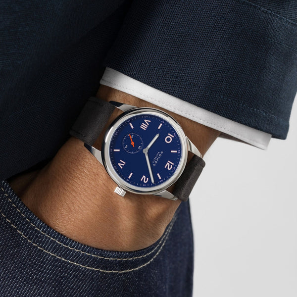 NOMOS Glashütte Club Campus 38 Night Sky Blue Dial Hand Wound Watch | Exhibition Caseback