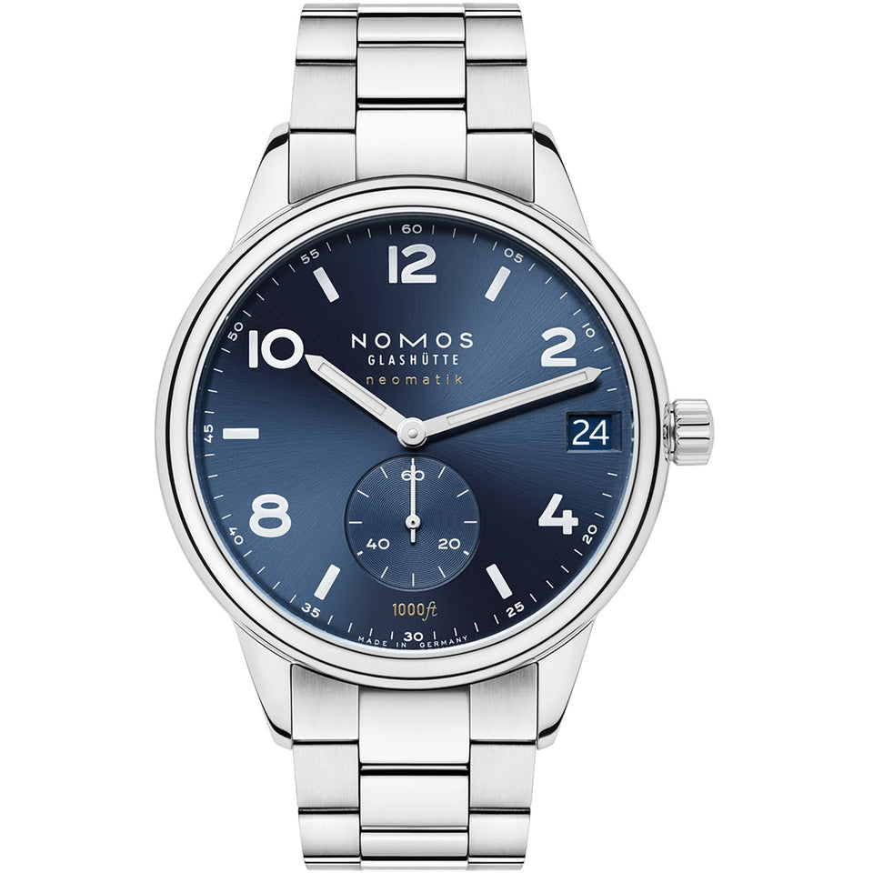 NOMOS Glashütte Club Sport Neomatik 42 Date Blue Dial Automatic Watch | Exhibition Caseback