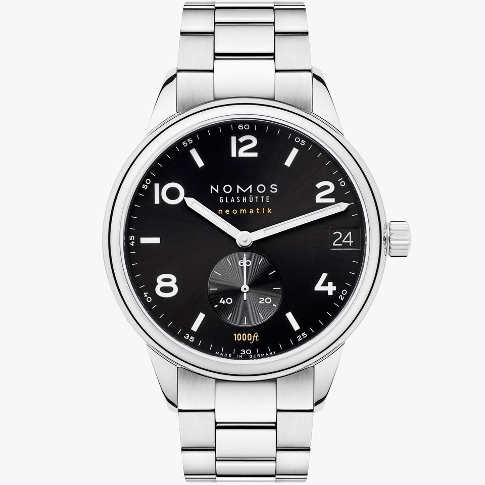NOMOS Glashütte Club Sport Neomatik 42 Black Dial Watch (Glass Back)