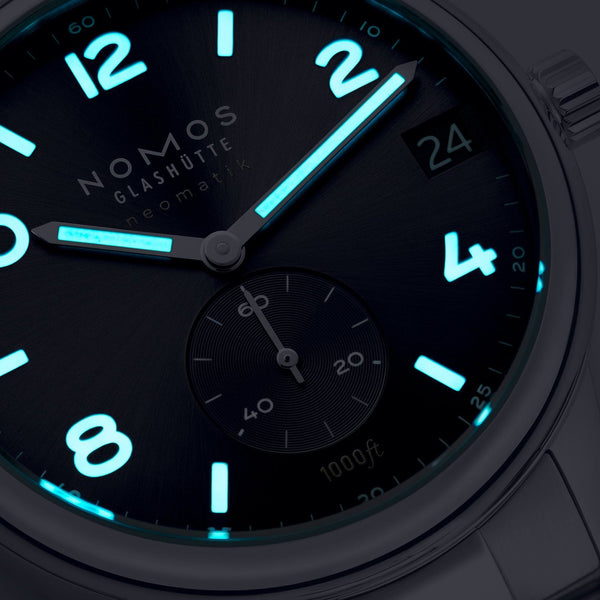 NOMOS Glashütte Club Sport Neomatik 42 Black Dial Watch (Glass Back)