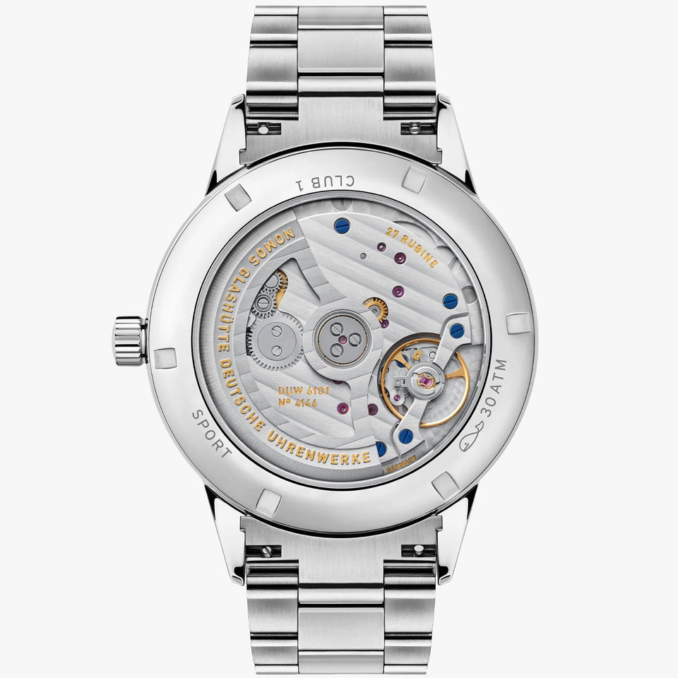 NOMOS Glashütte Club Sport Neomatik 42 Black Dial Watch (Glass Back)