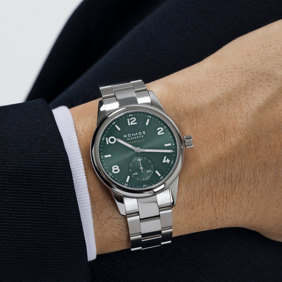 NOMOS Glashütte Club Sport Neomatik Petrol Dial 37mm Automatic Watch | Exhibition Caseback