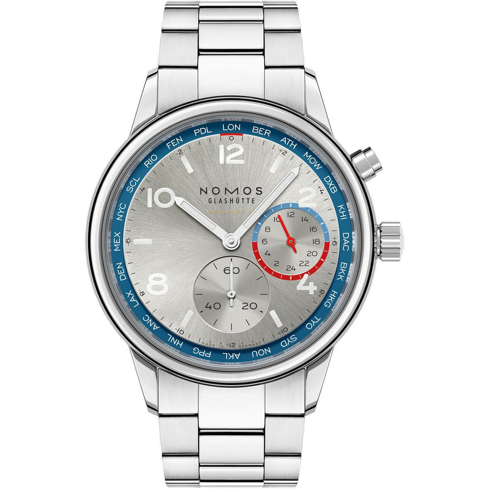 NOMOS Glashütte Club Sport Neomatik Worldtimer 40mm Automatic Watch | Exhibition Caseback