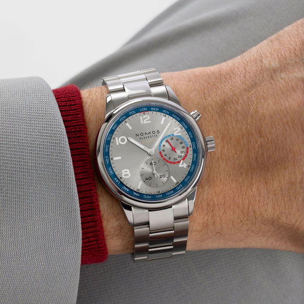 NOMOS Glashütte Club Sport Neomatik Worldtimer 40mm Automatic Watch | Exhibition Caseback