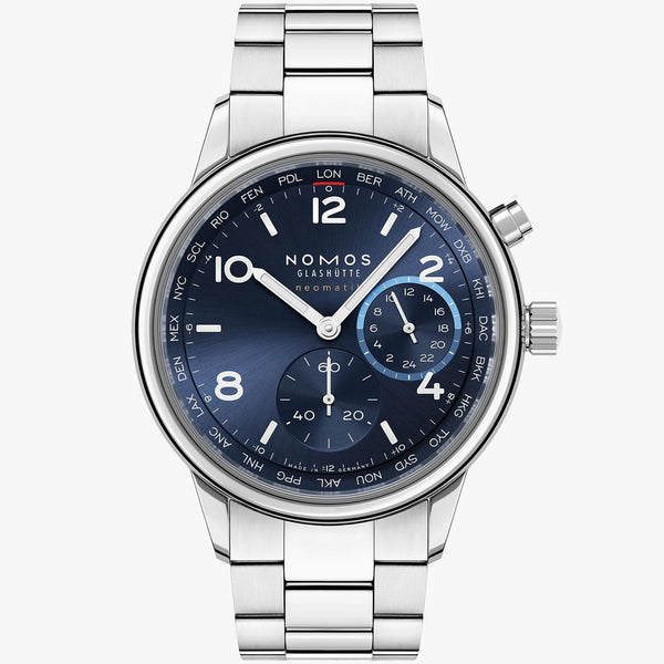 NOMOS Glashütte Club Sport Neomatik Worldtimer 40mm Watch | Exhibition Caseback