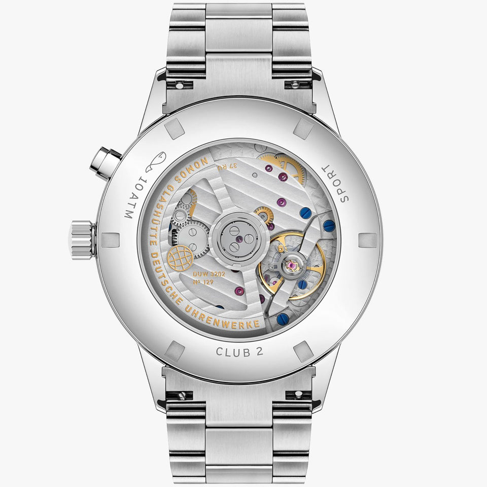 NOMOS Glashütte Club Sport Neomatik Worldtimer 40mm Watch | Exhibition Caseback