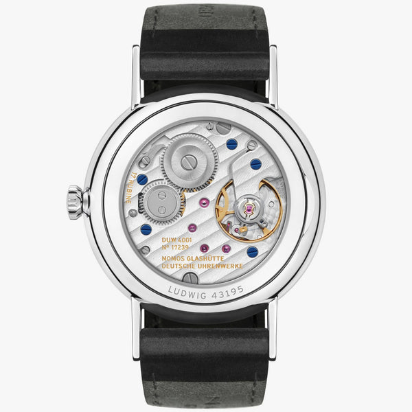 NOMOS Glashütte Ludwig Hand Wound 35mm White Dial Watch | Exhibition Caseback