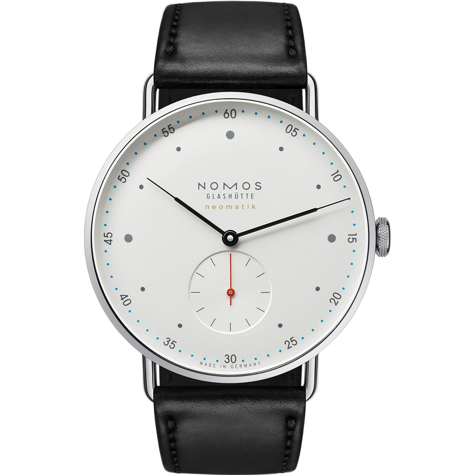 NOMOS Glashütte Metro Neomatik 39mm White Dial Automatic Watch | Exhibition Caseback