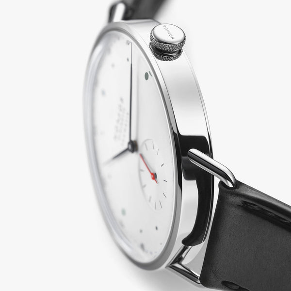 NOMOS Glashütte Metro Neomatik 39mm White Dial Automatic Watch | Exhibition Caseback