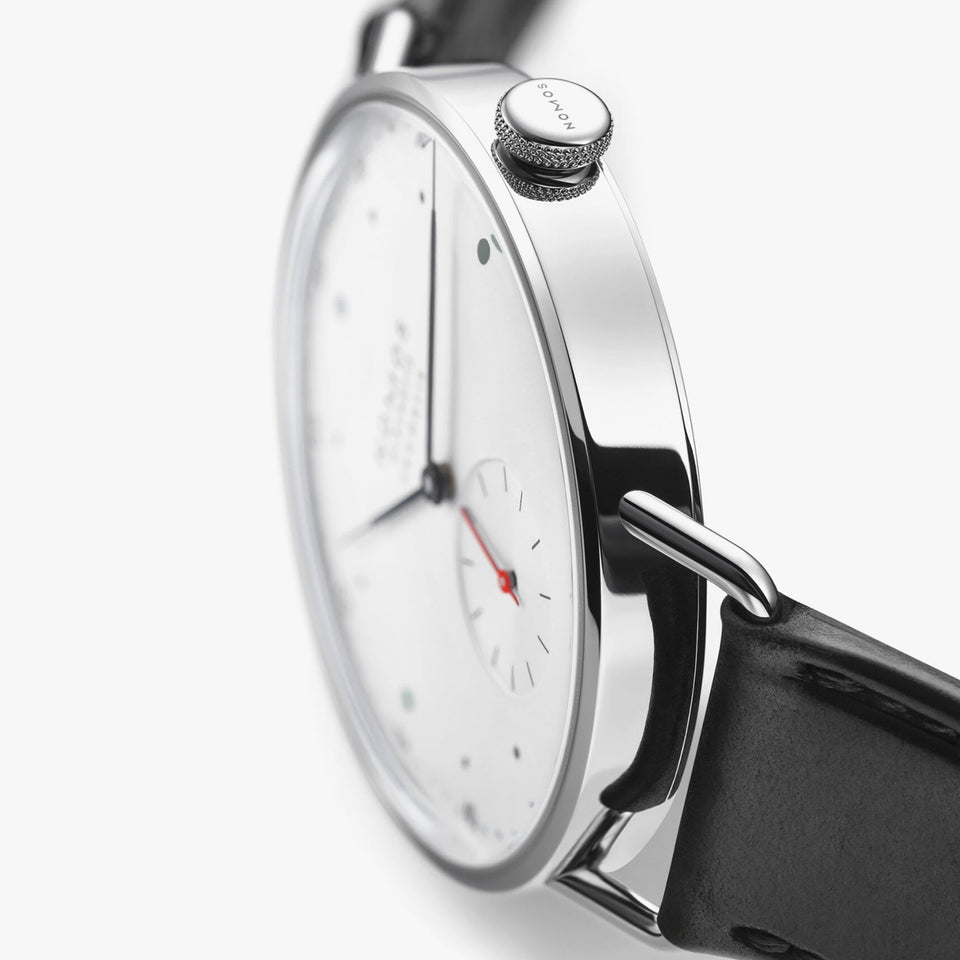 NOMOS Glashütte Metro Neomatik 39mm White Dial Automatic Watch | Exhibition Caseback