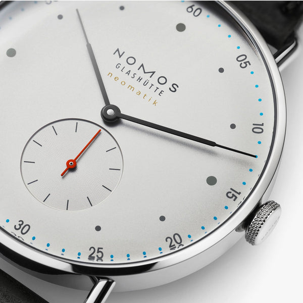 NOMOS Glashütte Metro Neomatik 39mm White Dial Automatic Watch | Exhibition Caseback