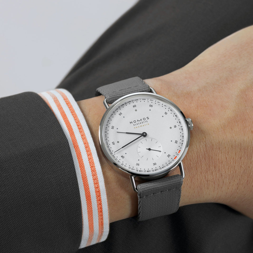 NOMOS Glashütte Metro Neomatik 41mm White Dial Automatic Watch (Glass Back)