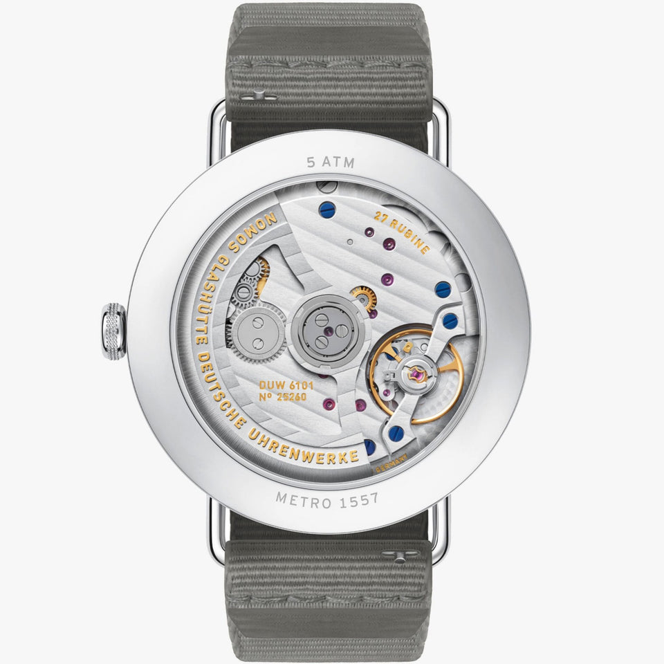 NOMOS Glashütte Metro Neomatik 41mm White Dial Automatic Watch (Glass Back)