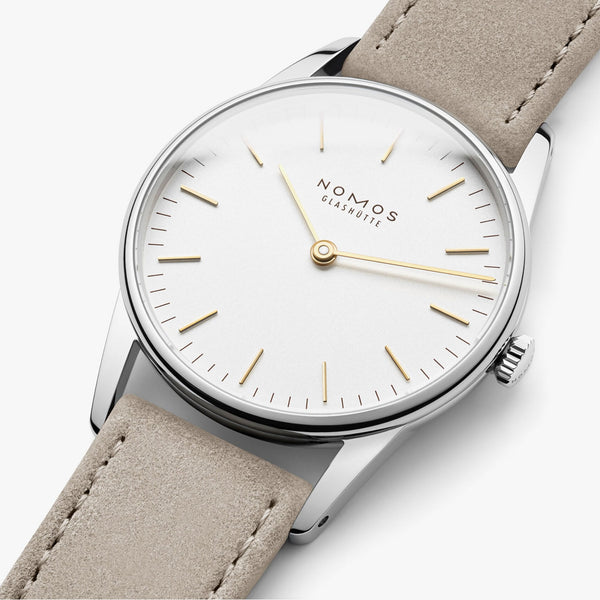 NOMOS Glashütte Orion 33 DUO White Dial Hand Wound Watch | Exhibition Caseback