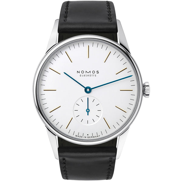NOMOS Glashütte Orion 35mm Hand Wound White Dial Watch | Exhibition Caseback