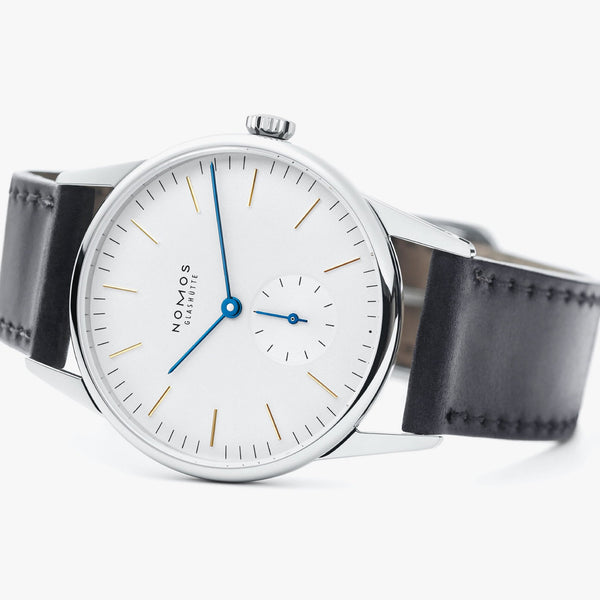 NOMOS Glashütte Orion 35mm Hand Wound White Dial Watch | Exhibition Caseback