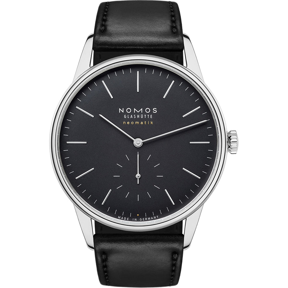 NOMOS Glashütte Orion Neomatik 39 New Black Automatic Watch | Exhibition Caseback