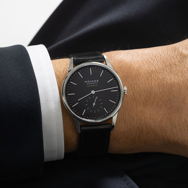NOMOS Glashütte Orion Neomatik 39 New Black Automatic Watch | Exhibition Caseback