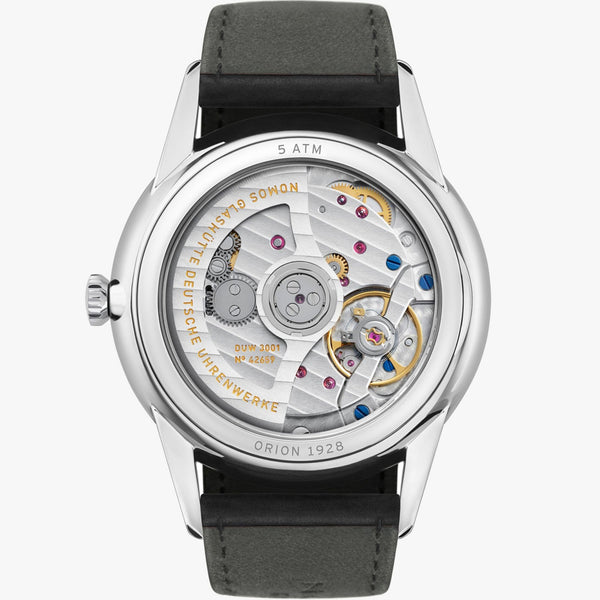 NOMOS Glashütte Orion Neomatik 39 New Black Automatic Watch | Exhibition Caseback