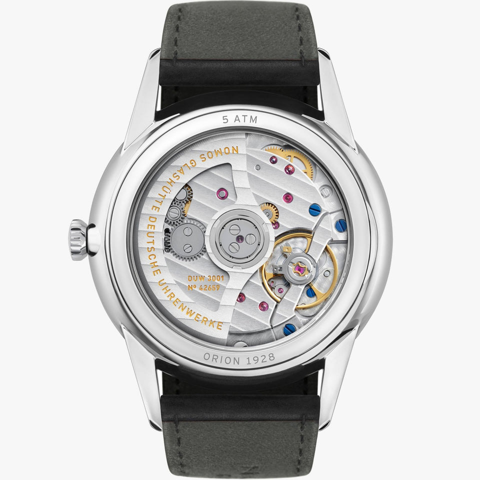 NOMOS Glashütte Orion Neomatik 39 New Black Automatic Watch | Exhibition Caseback