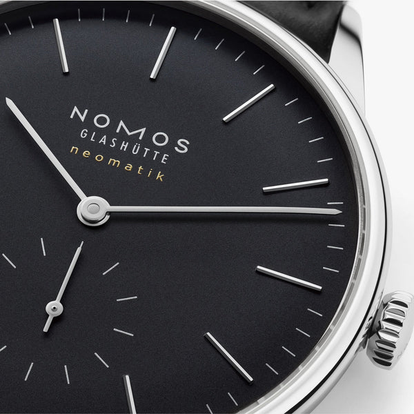 NOMOS Glashütte Orion Neomatik 39 New Black Automatic Watch | Exhibition Caseback