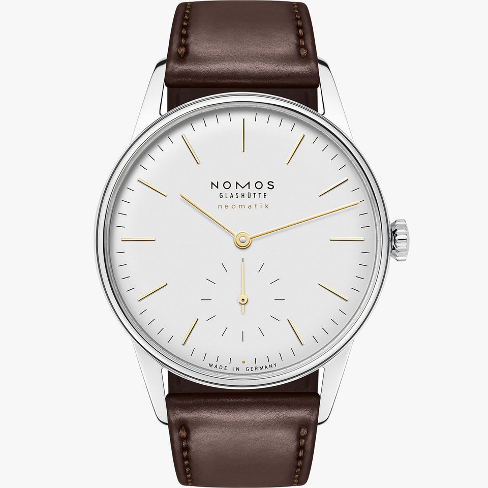 NOMOS Glashütte Orion Neomatik Doré 36mm White Dial Automatic (Glass Back)