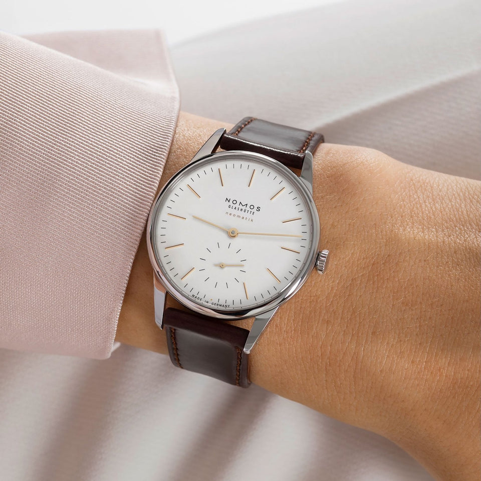 NOMOS Glashütte Orion Neomatik Doré 36mm White Dial Automatic (Glass Back)