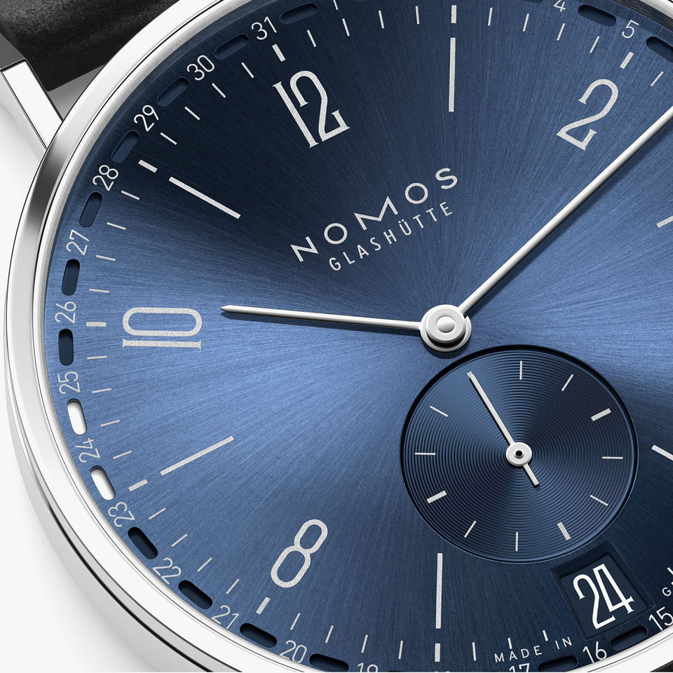 NOMOS Glashütte Tangente 2Date 38mm Blue Dial Hand Wound Watch