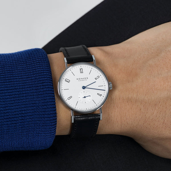 NOMOS Glashütte Tangente Hand Wound White Dial 35mm Unisex Watch | Exhibition Caseback