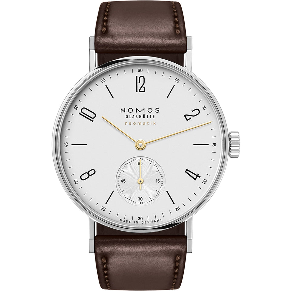 NOMOS Glashütte Tangente Neomatik Doré 35mm White Dial Automatic Watch | Exhibition Caseback