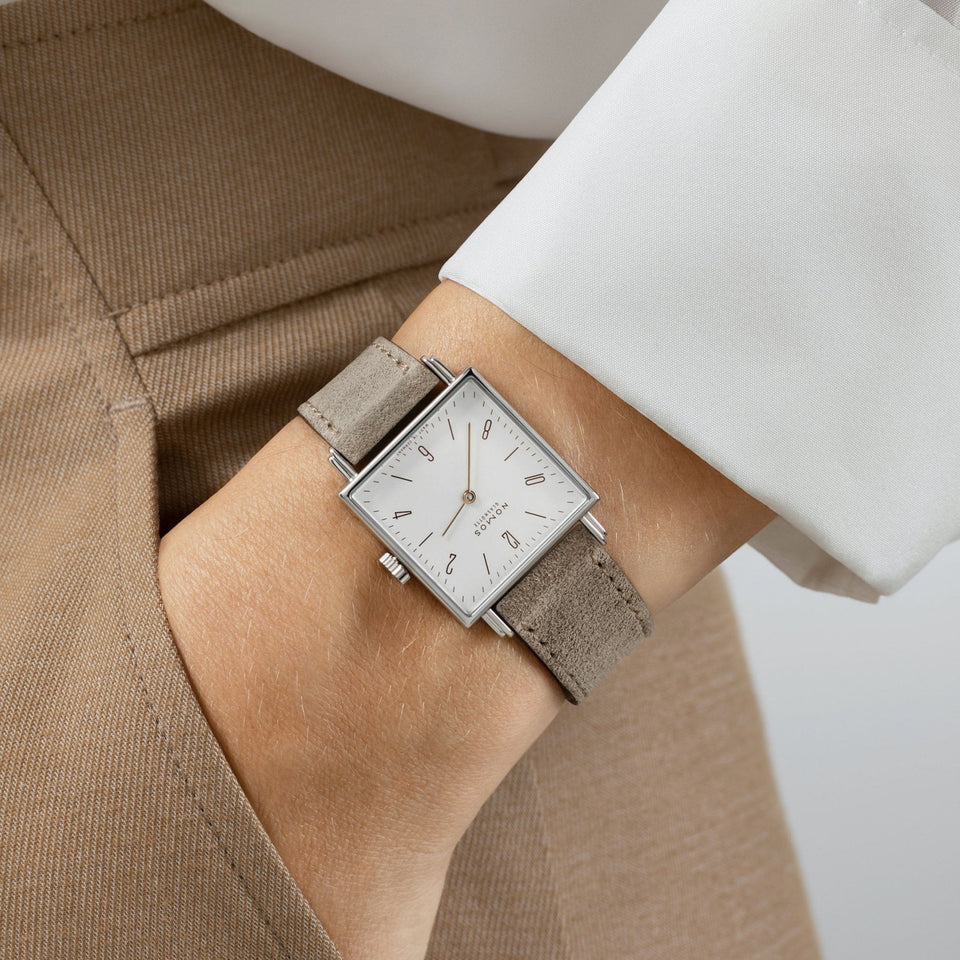 NOMOS Glashütte Tetra 27 DUO White Square Dial Hand Wound Watch