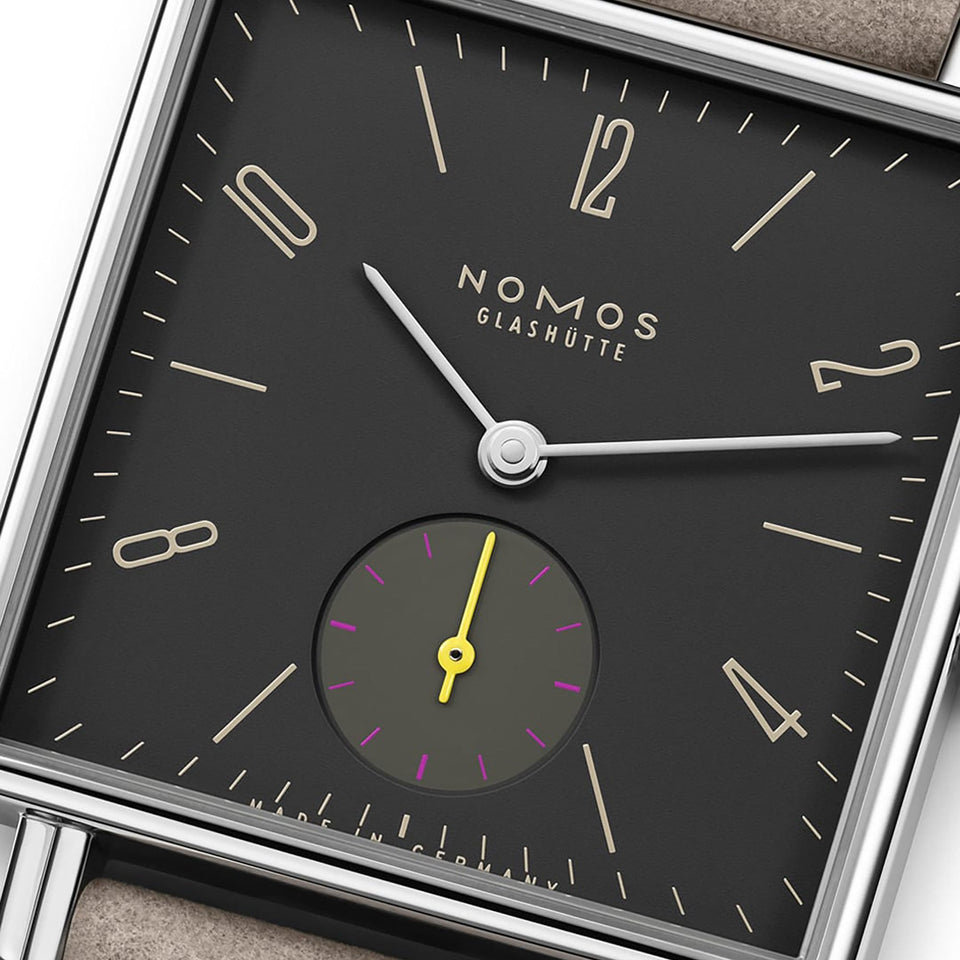 NOMOS Glashütte Tetra Origins Basalt Square Dial Hand Wound Watch | Exhibition Caseback