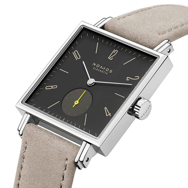 NOMOS Glashütte Tetra Origins Basalt Square Dial Hand Wound Watch | Exhibition Caseback