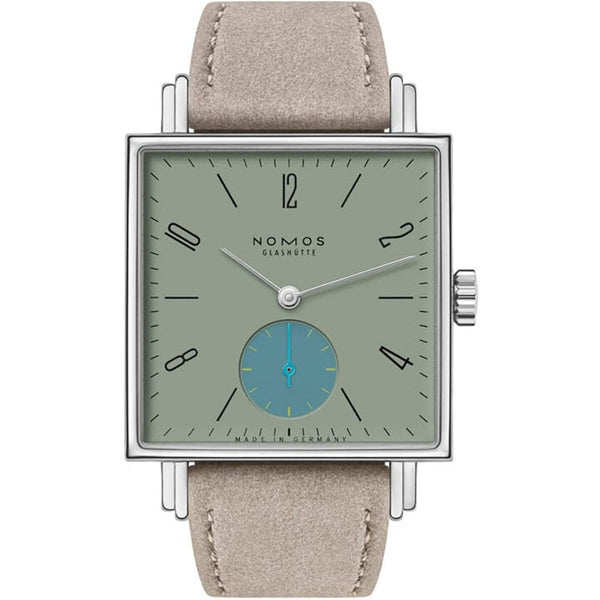NOMOS Glashütte Tetra Origins Salvia Square Dial Hand Wound Watch | Exhibition Caseback