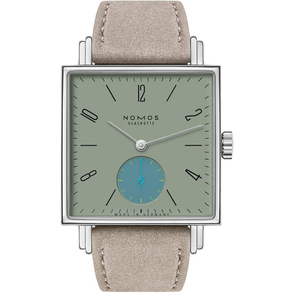 NOMOS Glashütte Tetra Origins Salvia Square Dial Hand Wound Watch | Exhibition Caseback